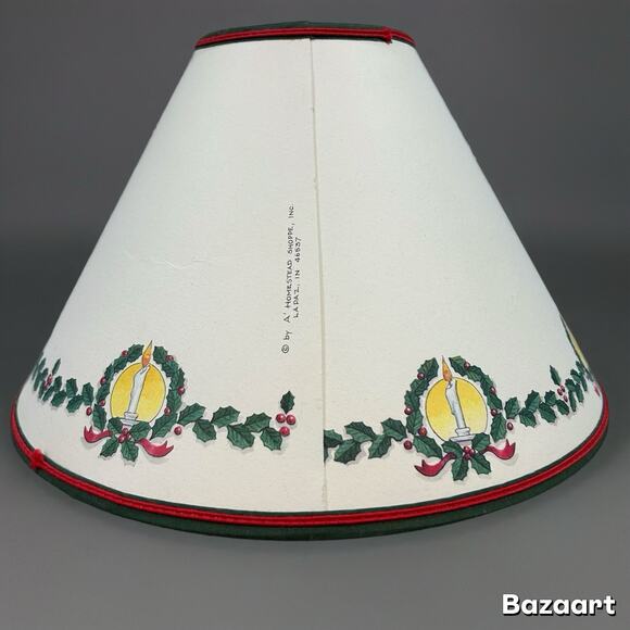 1995 Homestead Shoppe Christmas Pierced Parchment Lamp Shade - Casts Light - Picture 3 of 8